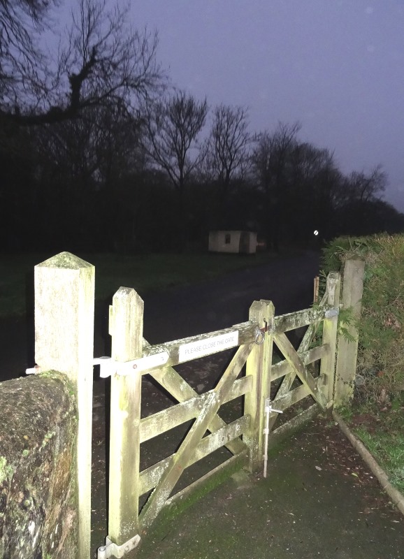 Leaving the area, this was the view back to the well house from inside the church gate, around 10 to 5pm.