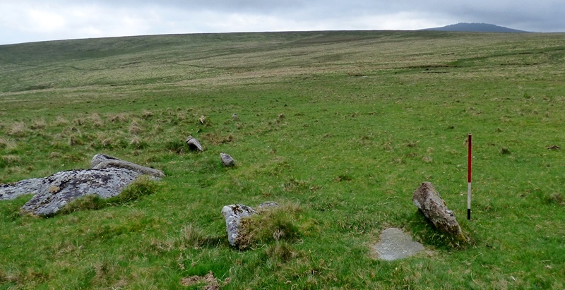 The row passing a granite outcrop. View from north (Scale 1m).