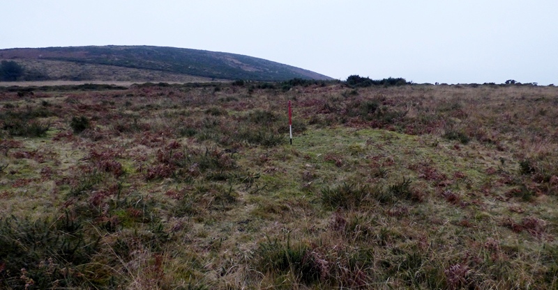 The cairn at the top of the row. View from north (Scale 1m).