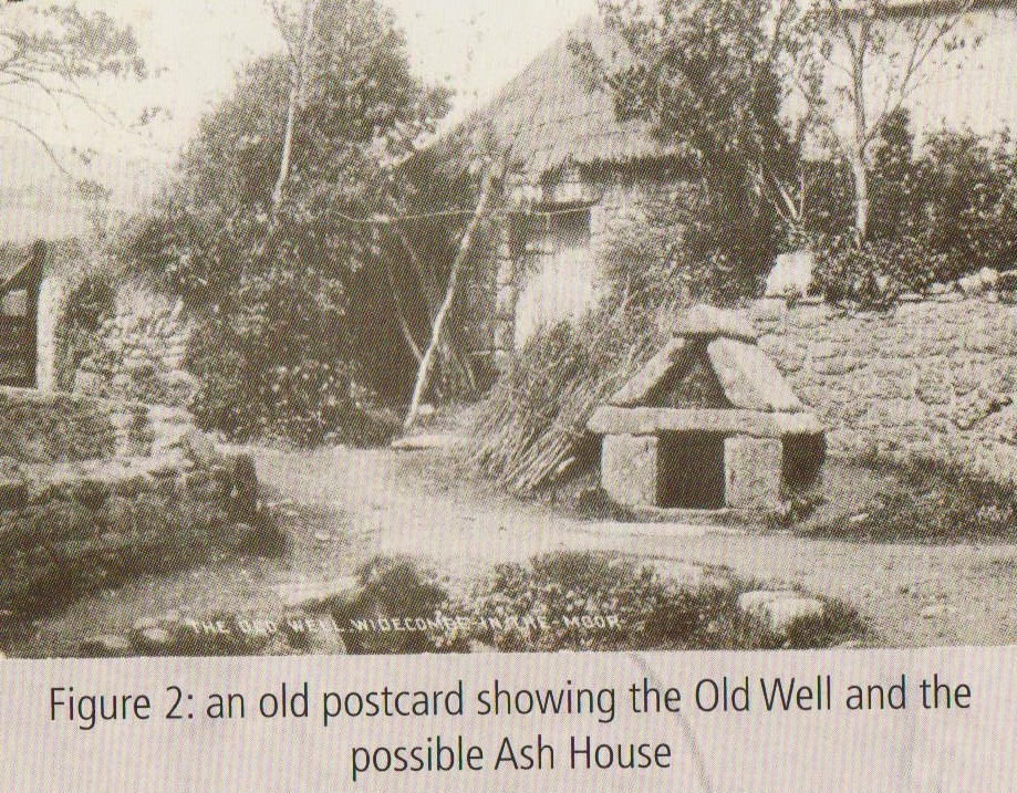 On a visit yesterday I picked up a leaflet about the nearby Lottery-funded new garden and renovated pig-house.  The garden was padlocked, but maybe it'll be open today for Widecombe Fair?  Inside the leaflet was this photo of the old well.
'It is hoped to use the pig house to store and display some local artefacts that would tell yet more of the story of Dartmoor.'  'The garden is planted with pl
