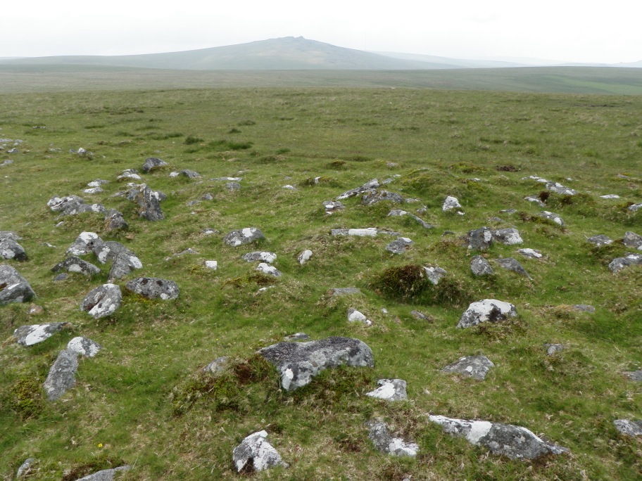 This is Cairn two. More or less identical to cairn three. When the two were built the covering of stones to both cairns must of been touching.