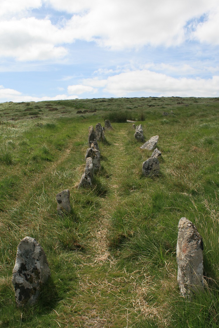 Looking up to the cairn circle