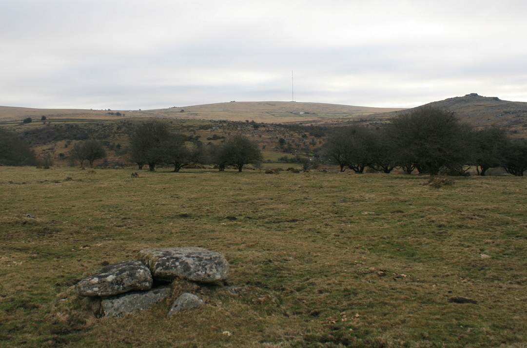 Looking over the cist to Merrivale and the plague market.