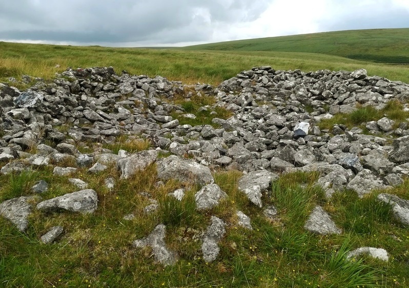 The large Upper Erme Cairn looking North