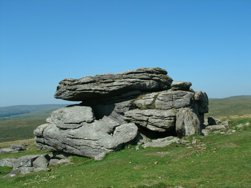 The great Hangershell Rock outcrop just to the West of Butterdon Hill Barrow.