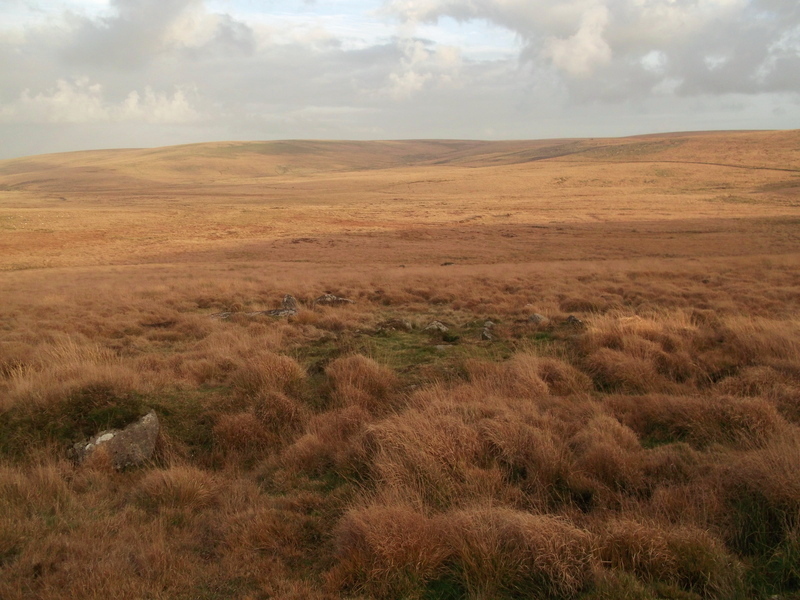 Whiteworks Cairn Circle in its landscape.