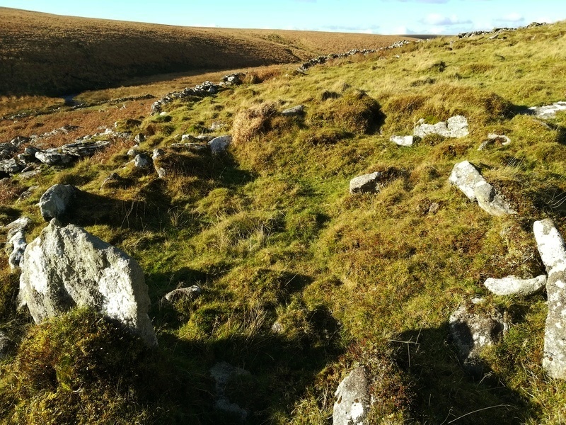 One of the only remaining prehistoric houses at Erme Pound