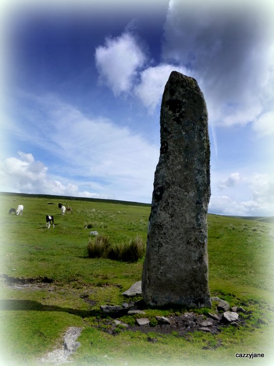 The Bone Stone, the highest Menhir on Dartmoor.