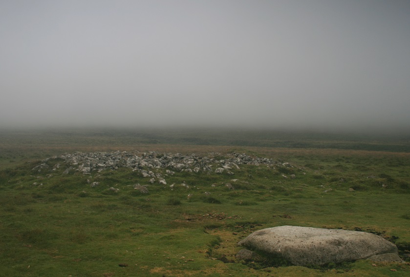 The large cairn at  the end of the stone row