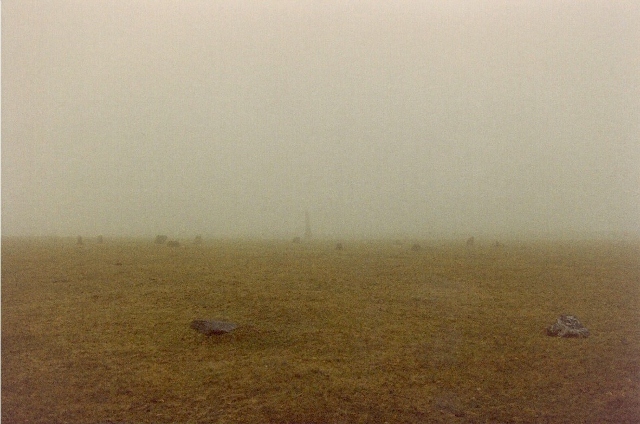 Merrivale Stone Circle on a misty morning in May 1992