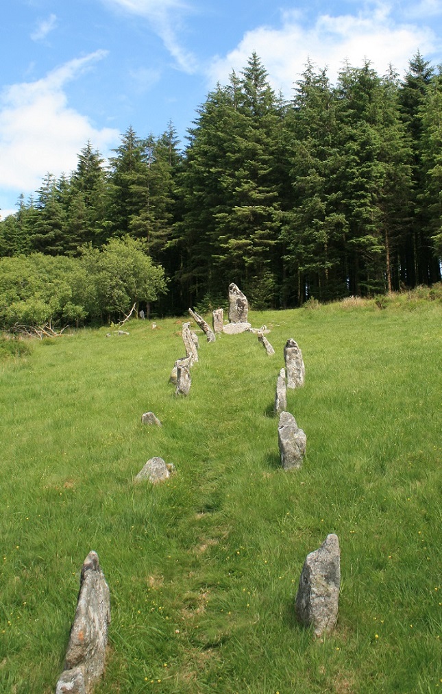 Going up to the wee stone circle.