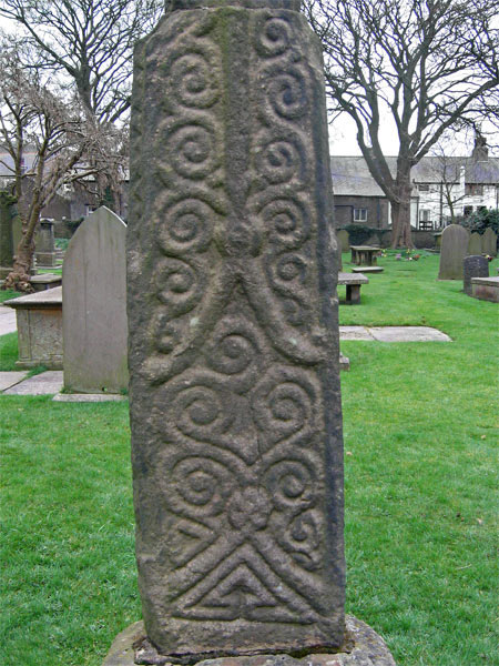 Whalley II, Close up of the west facing side of the coss showing details of the carving.