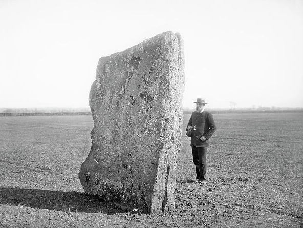 A photo from 1882 showing the largest stone that was still standing before WW2 and the photographer Henry Taunt 