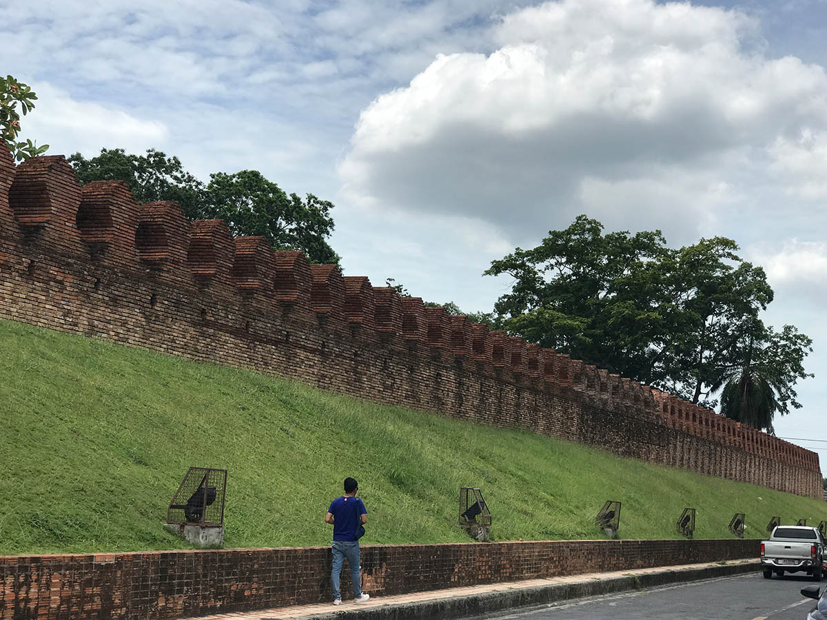 The restored ancient city wall.