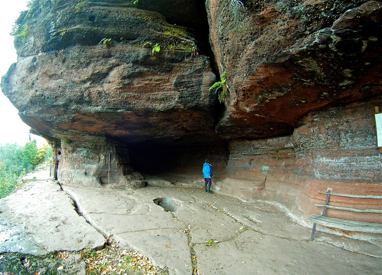 L´École des Sorciers Cave. with the rock coffin. from outside. Image was taken by Mark Bussmann in 2011.