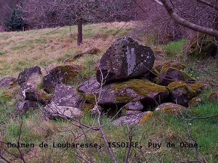 Site in Auvergne. Puy-de-Dôme. Dolmen de Loubaresse