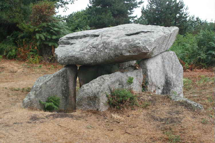This is the rear view of one of the Kervadol dolmen.