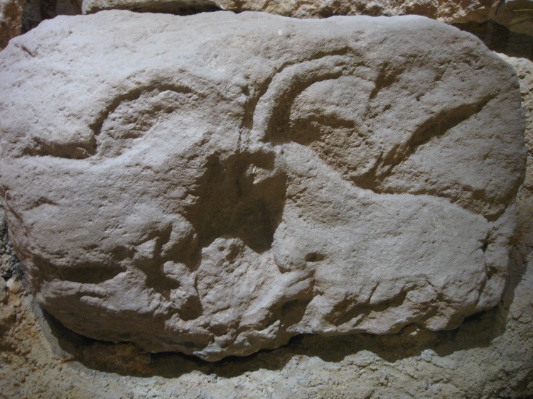 A pair of rams carved in prehistoric times