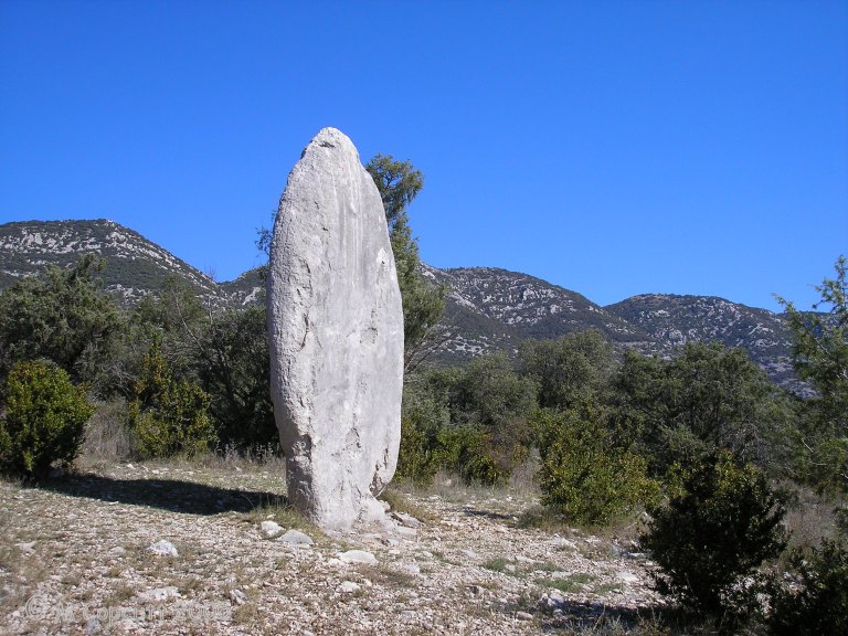 The magnificent Ginestous menhir, viewed here looking northeast.

