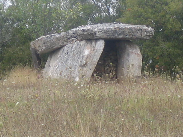 Custalou Dolmen France Mid-Lot (46) 610m SW from Grezes Church.