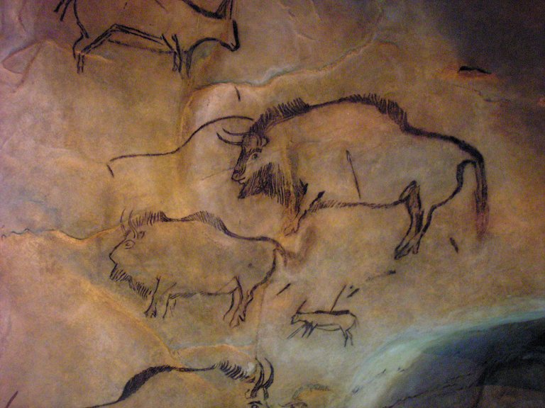 Bison inside the Grotte de Niaux. 
