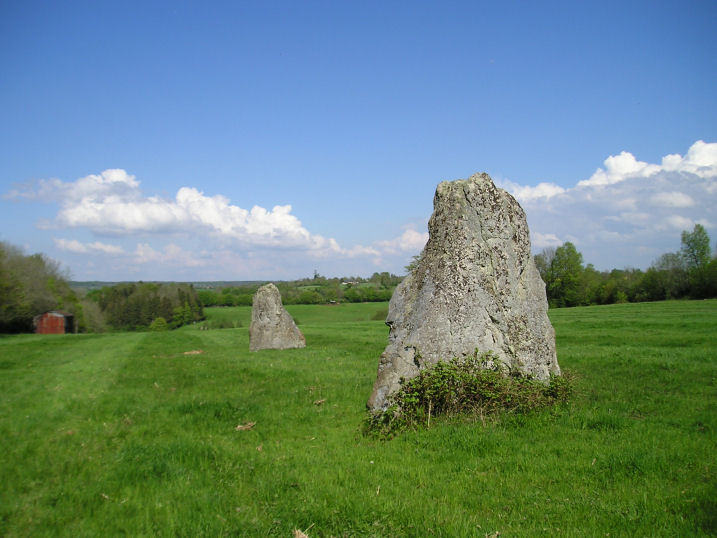 Les Croûtes are a couple of large (3 metres plus) menhirs stood in a damp field near to the village of Echauffour in Orne.