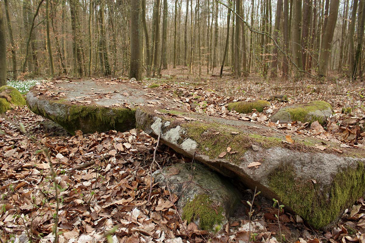 Mehlsens Ruh re-erected megalithic tomb.