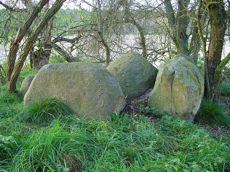 Hidden in a bush inside a field near Nahrendorf.
Remains of a burial chamber....