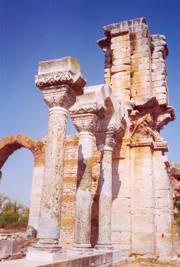 Philippi - ruins of Basilica B from 6th century AC (photo taken on May 2003).

