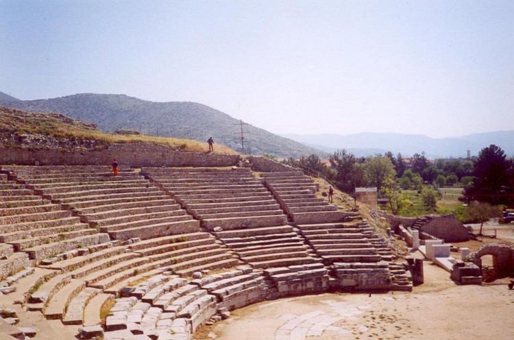 Ruins of a classic theatre in Philippi the city named by Philip II of Macedon in 356 BC (photo taken on May 2003).

