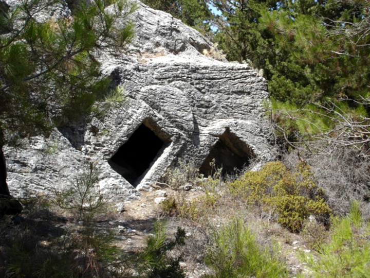 Carved tomb