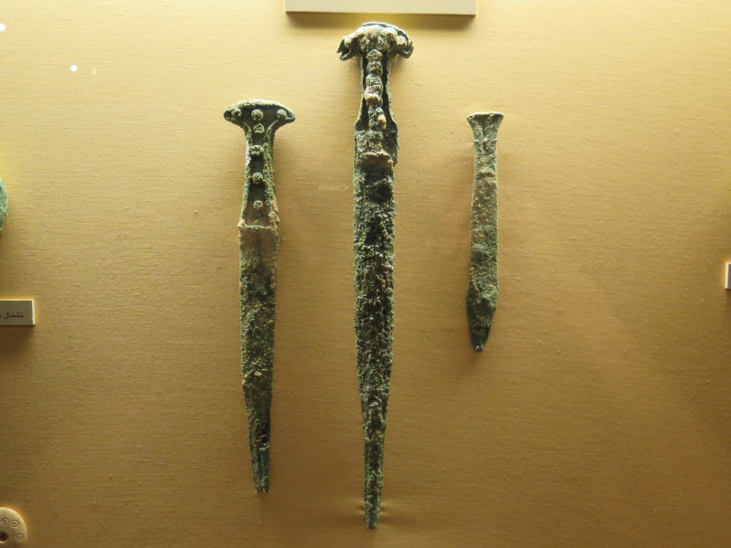 Daggers dated to second half of second millennium BC.  Photographed in October 2017