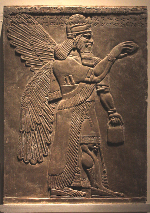 A protective spirit relief from the north-west palace of Ashurnasirpal II (reigned 883-859 BCE).