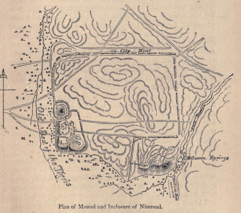 Old plan of the mound at Nimrud, from 