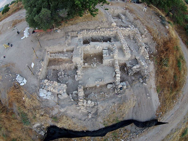Tel Abel Beth Maacah 
Aerial view of Area A, end of 2015 excavation season, looking west