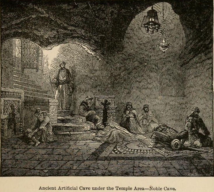 Drawing of The Noble Cave, under the Temple, from 