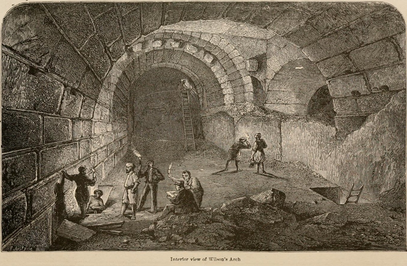 Drawing of Wilson's Arch, under the Temple, from 