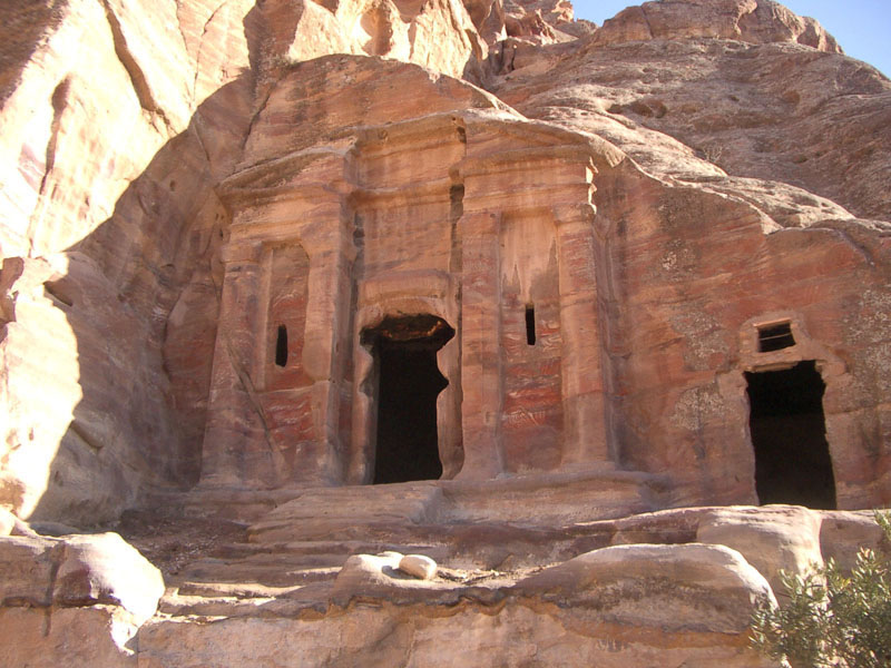 Sandstone weathered cave at Petra