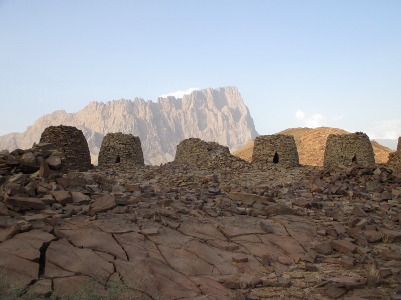 The beehive tombs with Jebel Misht in the background.  September 2014.

