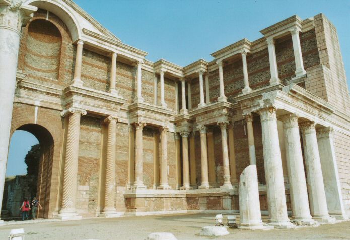 Close up to the Roman architecture.