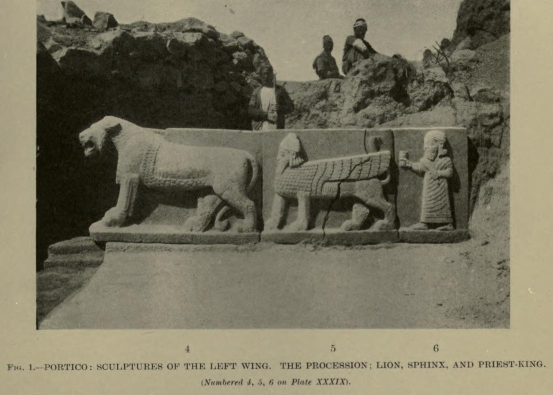 1908 photo of the portico sculptures, from 