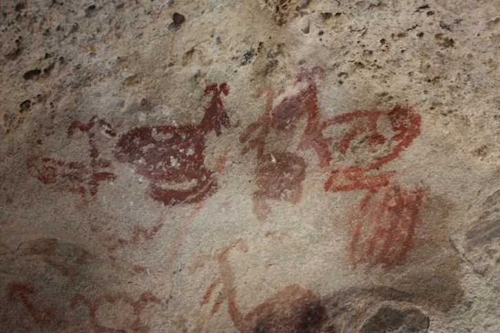 Cave paintings at Mount Latmos.
