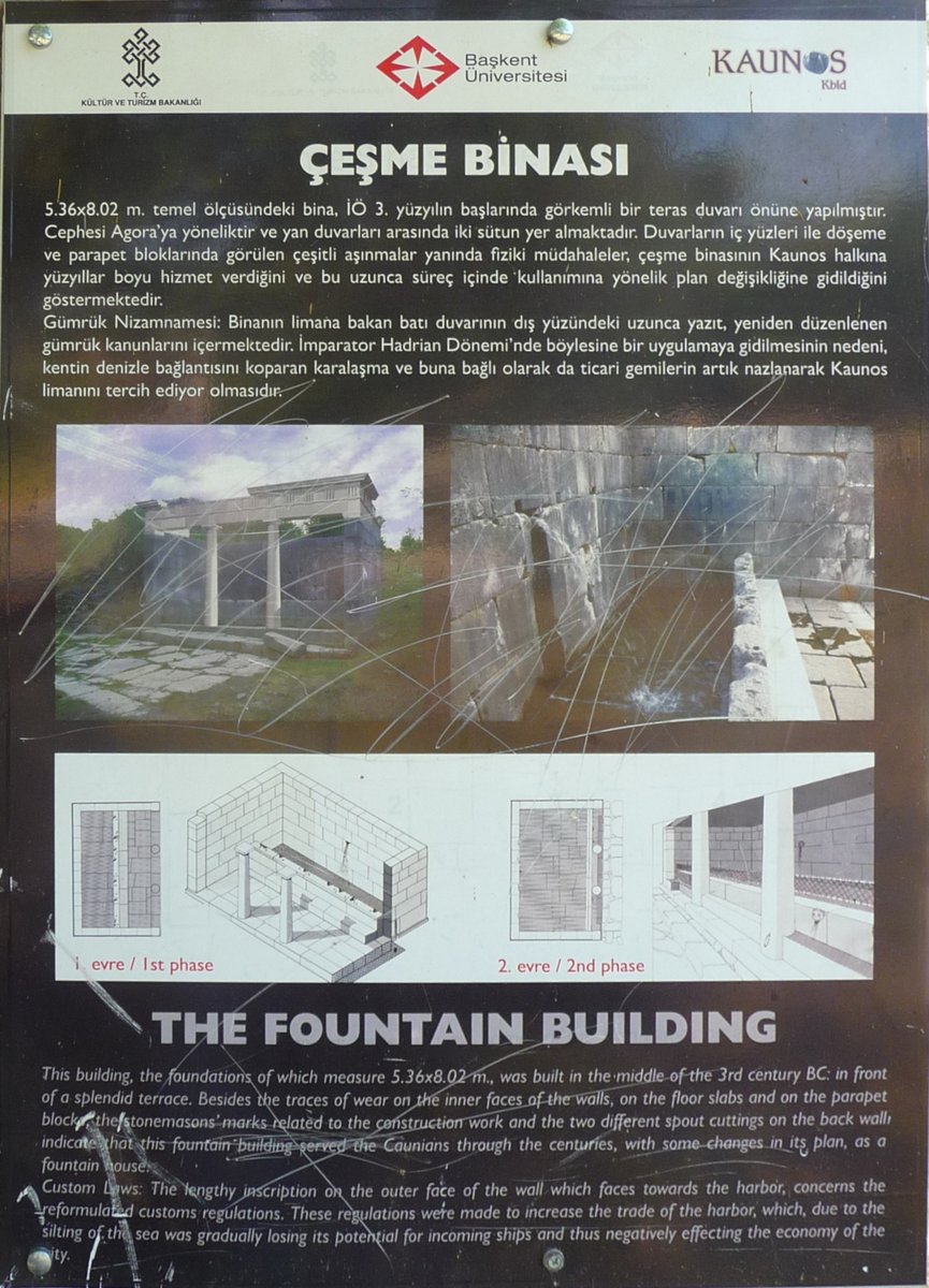 Information panel fountain building