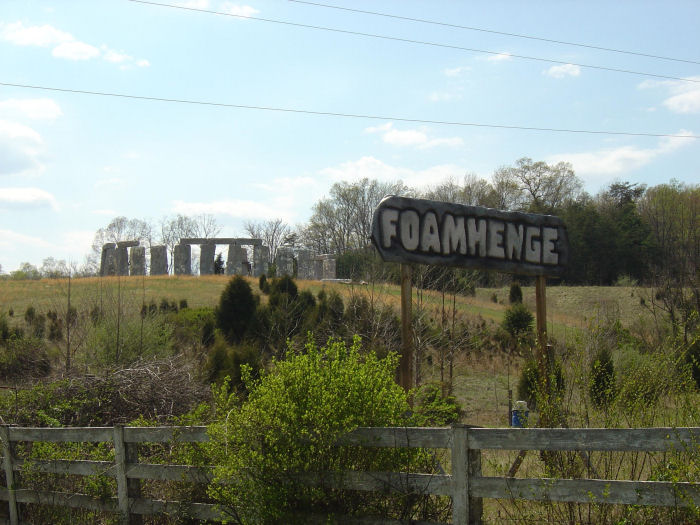 Foamhenge, in Virginia, USA. 

Photo sent to me by a friend, who's brother passed by here a year or so ago, and knew a photo would be appreciated. 