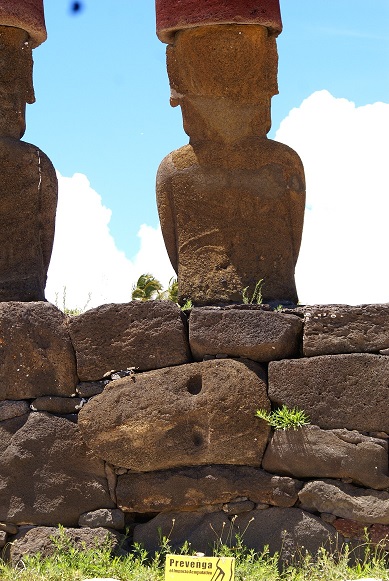 Site in  Easter Island

Old moai head reused in the rear wall of the Ahu