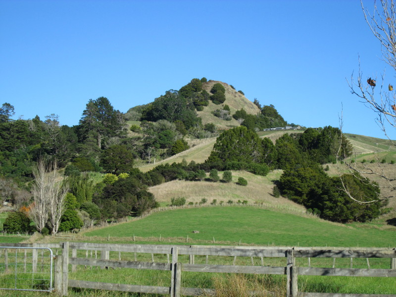 Pukematakeo Pa seen from the Matakana to Leigh road. September 2013