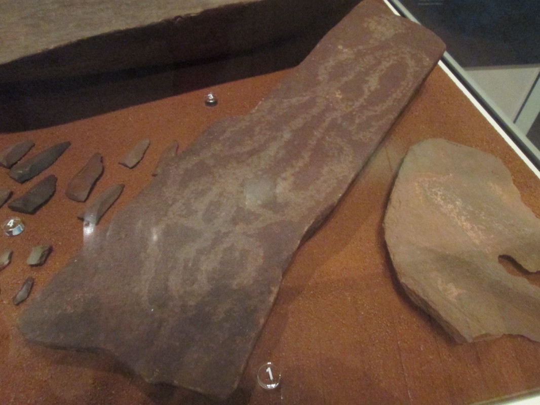 Example of rock art from the Burrup Peninsula now housed in the Western Australia Museum, Perth.  June 2013.