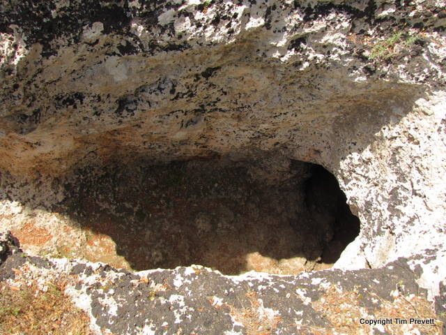 Cave 8 would have had two apertures as cave 7, except the ceiling above the first aperture and linking passage has been removed. A small chamber midway along on the right and another long thin rectangular depression help define the interior.

Site in Balearic Isles (Mallorca) Spain

