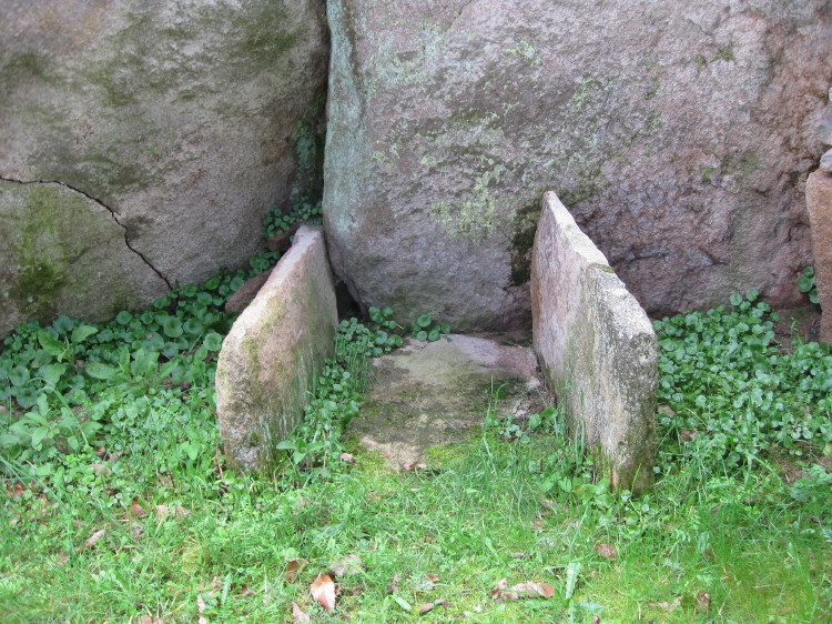 Not sure what these two edging stones are - they face directly onto one of the orthostats.  April 2010.