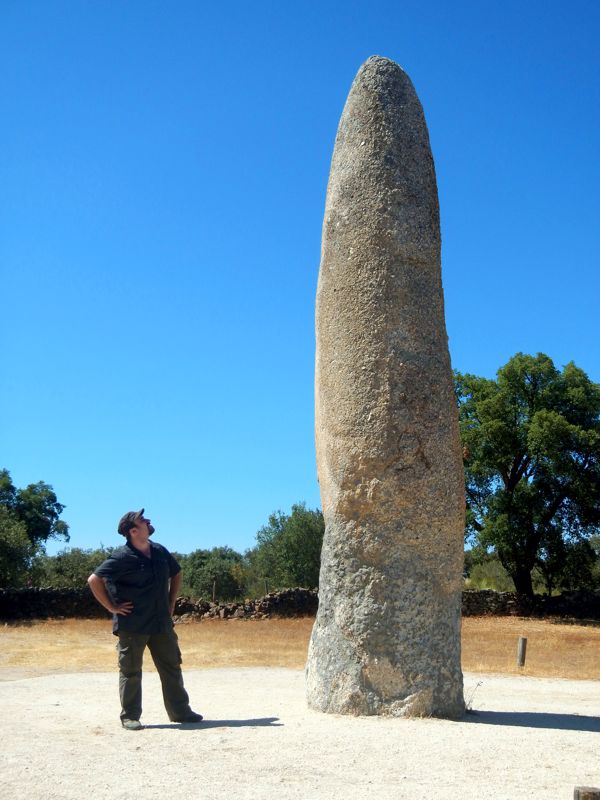 Me standing next to Meada menhir in 2015. Now you can get an idea of the size.
